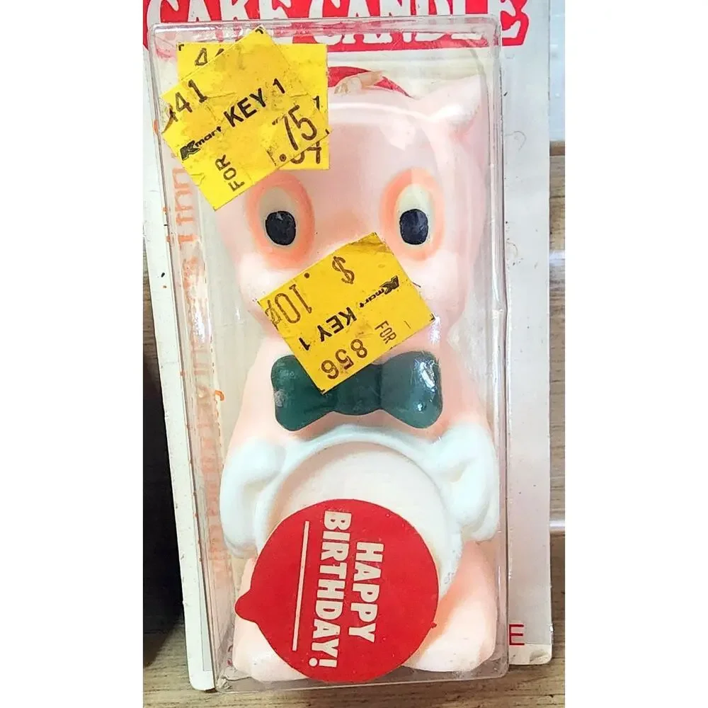 1979 Looney Tunes Porky Pig Birthday Candles Wilton Set of 2. With # Inserts 1-6